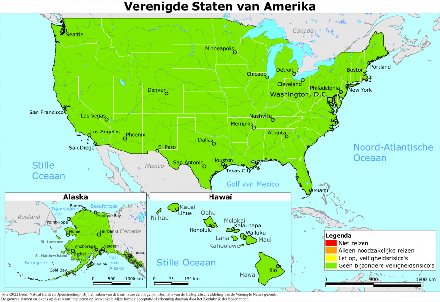 Afbeelding van Reisadvies Verenigde Staten Van Amerika 16 02 2022