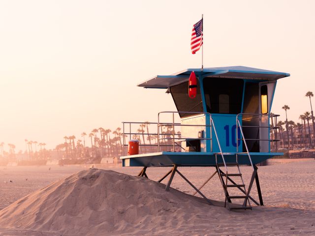 Lifeguard huisje in Santa Monica, Californie