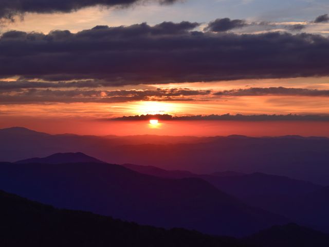 Blue Ridge Mountains, zonsondergang