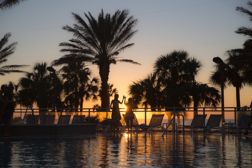 Poolside Sunset At The Wyndham Grand   Clearwater Beach