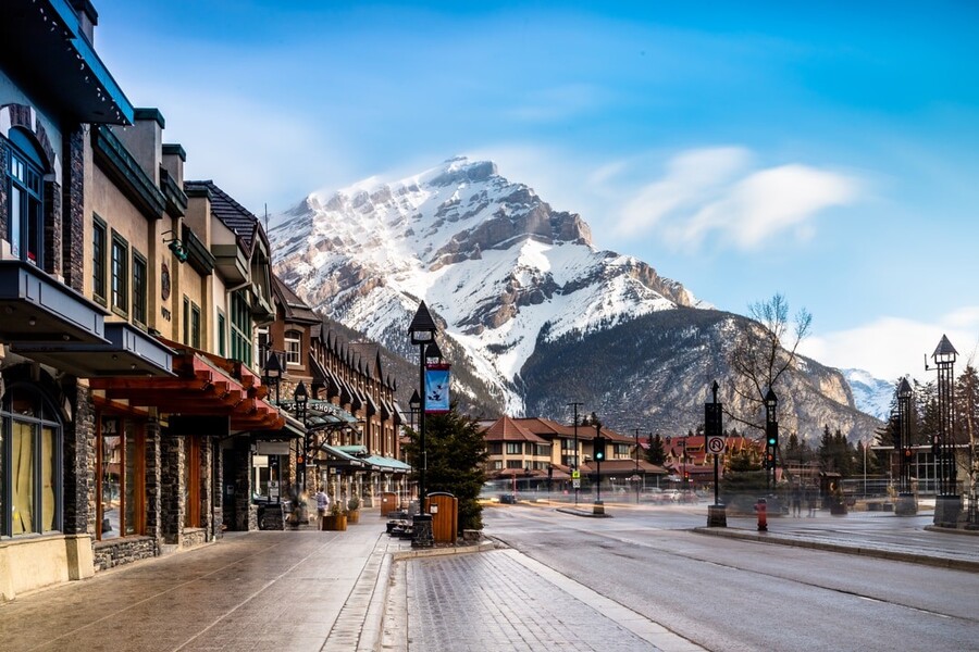 Banff City Canada tijdens de winter