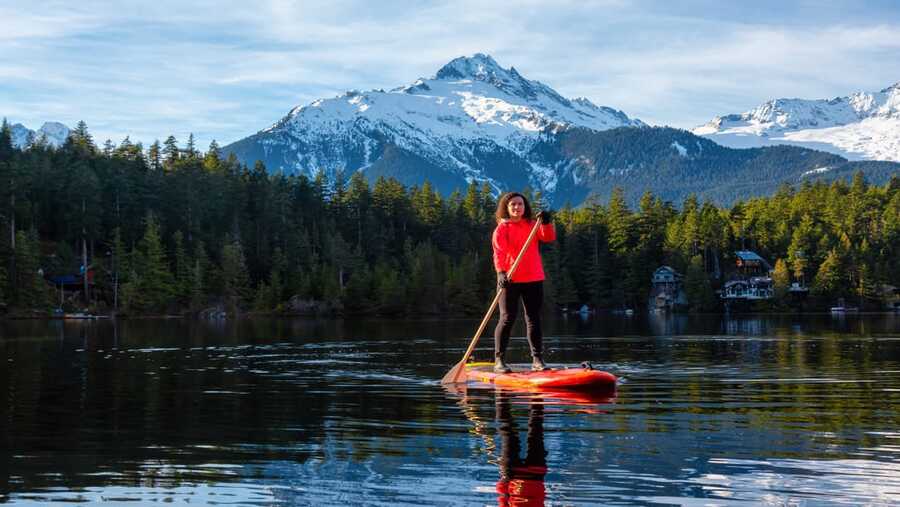 Paddle boarding Levette lake Canada