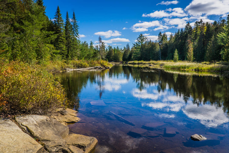 The Cascades hiking trail in Mauricie National Park, Quebec, Canada