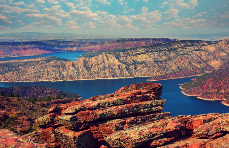 Prachtige landschappen in het recreatiegebied Flaming Gorge