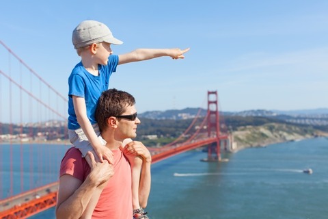 Vader en zoon in San Francisco