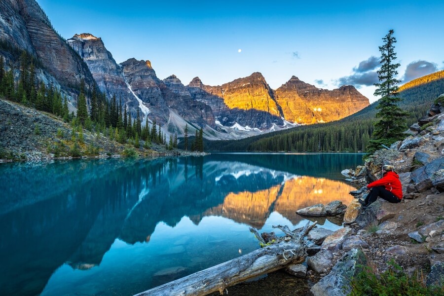 Moraine Lake in het Canadese Alberta