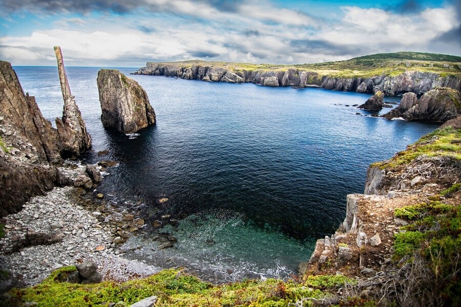 Chimney Rock bij Newfoundland en Labrador Canada