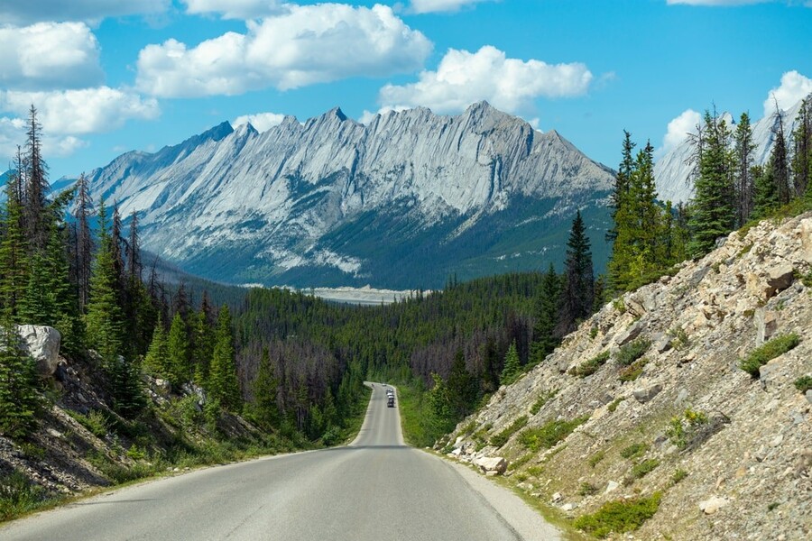Icefields Parkway, Banff National Park and Jasper in Alberta, Canada.