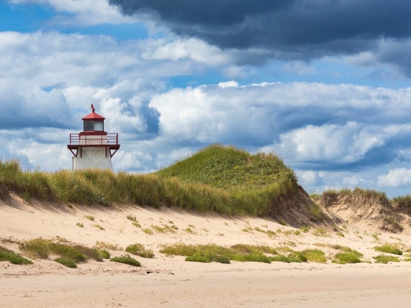 vuurtoren op St. Peter's Bay, Prince Edward Island, Canada.