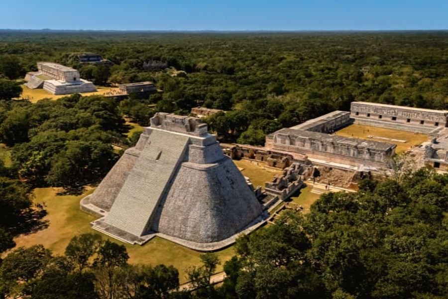 Maya-opgravingen in Uxmal in Mexico