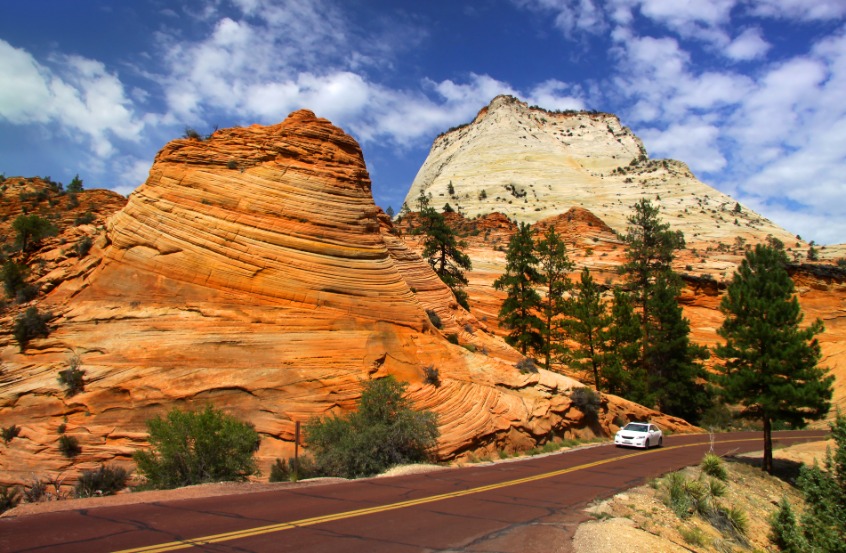 Scenic drive in Zion national park