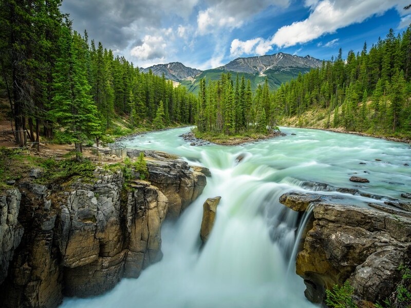 Upper Sunwapta Falls in Jasper National Park, Canada