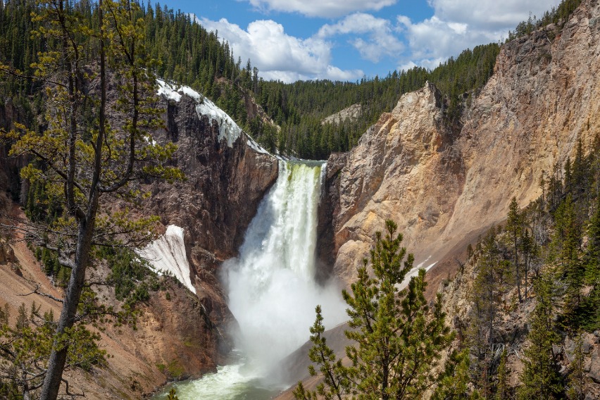 Yellowstone Falls In Yellowstone National Park