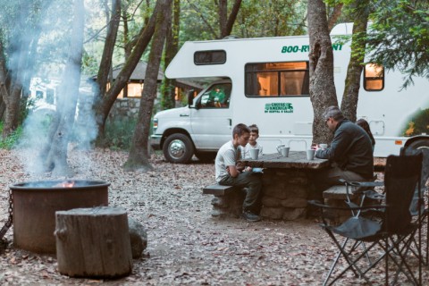 Kamperen in het bos