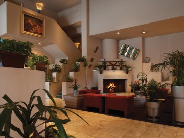 Lobby With Fireplace