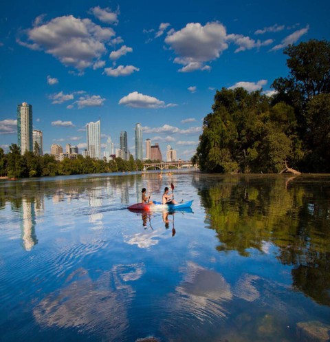 Kayaking on Lady Bird Lake