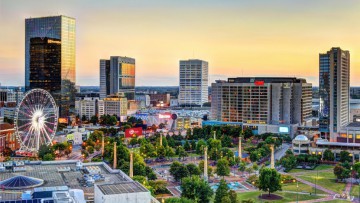 Atlanta Downtown Centennial Olympic Park Skyline Sunset