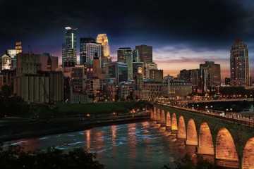 Minneapolis Stone Arch Bridge Skyline