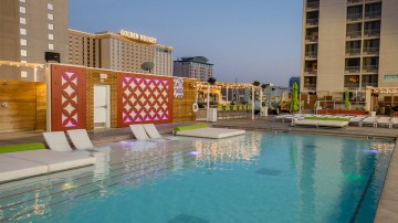 Pool Deck At Dusk