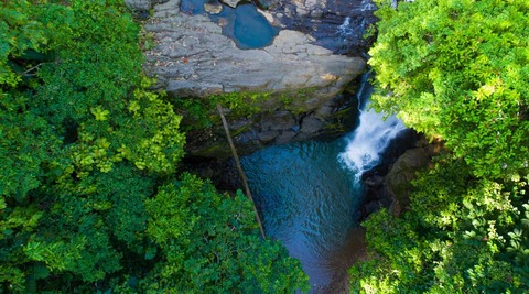 Waterval in Costa Rica aan de Caribische kust, vlakbij Puerto Viejo bij BriBri