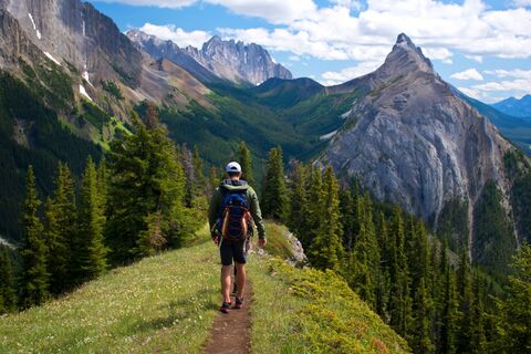 Hike vanaf de top van King Creek Ridge, Alberta, Canada