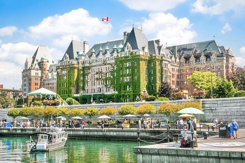 uitzicht op Inner Harbour van Victoria, Vancouver Island