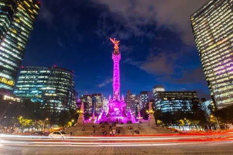 Monument van de Engel van de Onafhankelijkheid, Mexico-Stad in de avond