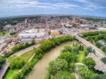 Fargo naast Red River of the North