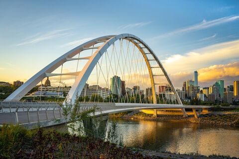 Walterdale suspension brug Edmonton, Canada