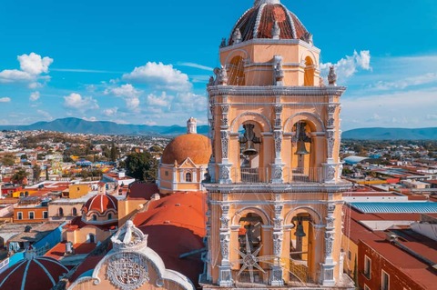 Luchtfoto’s van de stad Atlixco, Puebla