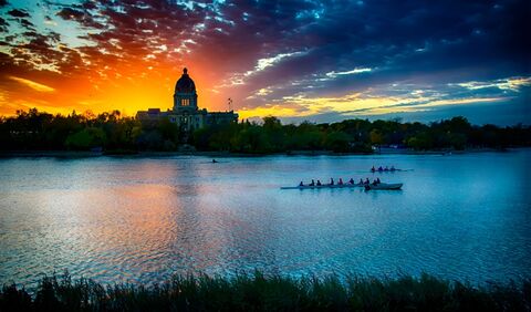 uitzicht op het meer van Regina, Canada