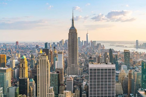 Uitzicht van New York City met Empire State Building