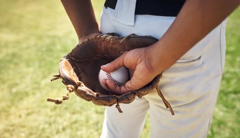 Handschoen met honkbal