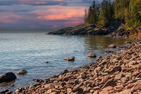 Lake Superior Coastline, Grand Marais, Minnesota,