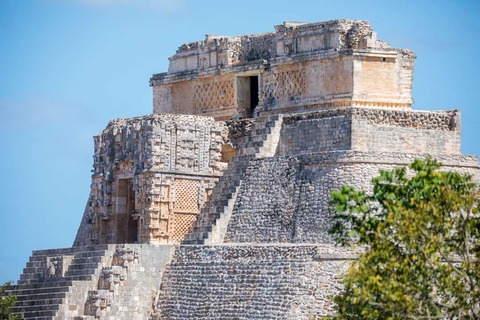 Historische ruïnes van de Maya's van Uxmal in Mérida Yucatan Mexico