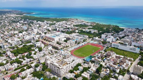 Luchtfoto van Playa del Carmen, Mexico