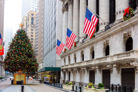 Kerstboom in Wallstreet, New York City