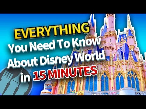 Videominiatuur van Cinderella Castle met de tekst everything you need to know about Disney World in 15 minutes