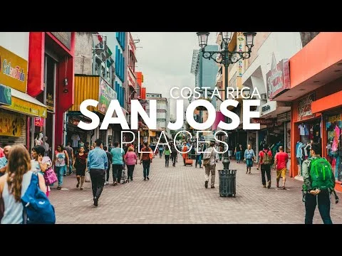 Videothumbnail met de tekst San Jose Places en een foto van een drukke winkelstraat met voetgangers in het centrum van San José